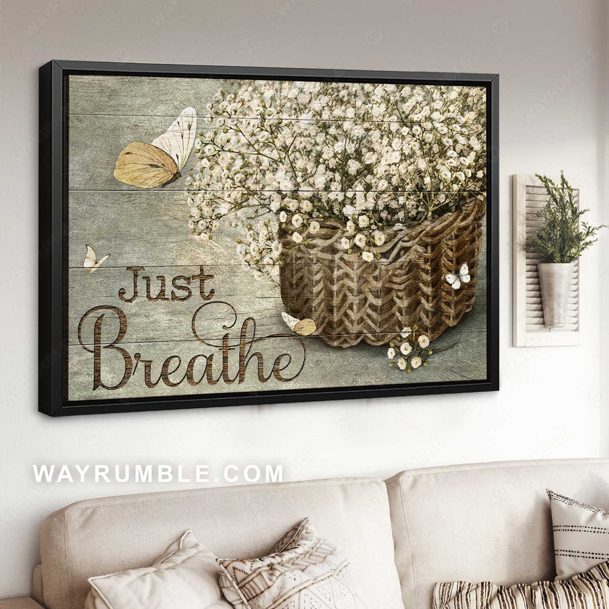 Pretty baby flower, Beautiful butterfly, Just breathe - Jesus Landscape Canvas Prints, Home Decor Wall Art