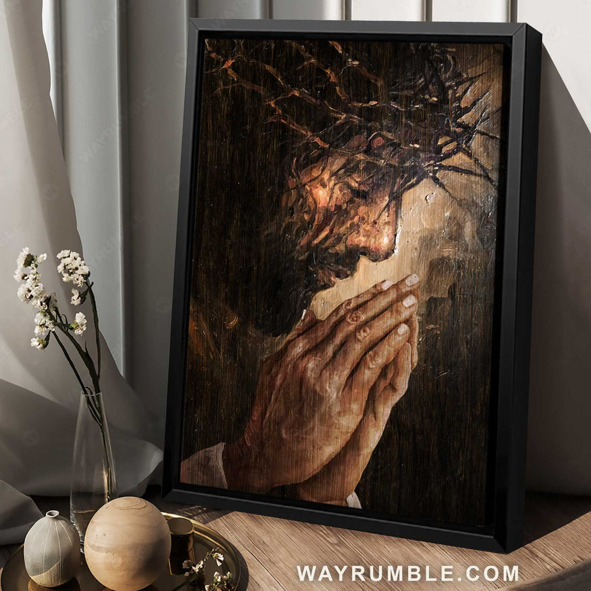 Crown of thorns, Jesus painting, Jesus prayer, Religious art - Jesus Portrait Canvas Prints, Christian Wall Art