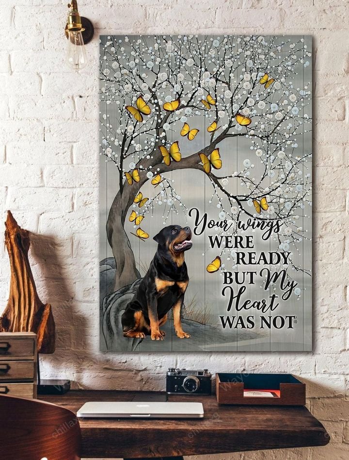 Rottweiler, Snow Flower, Butterfly, Those we love walk with us everyday - Rottweiler Portrait Canvas Prints, Wall Art