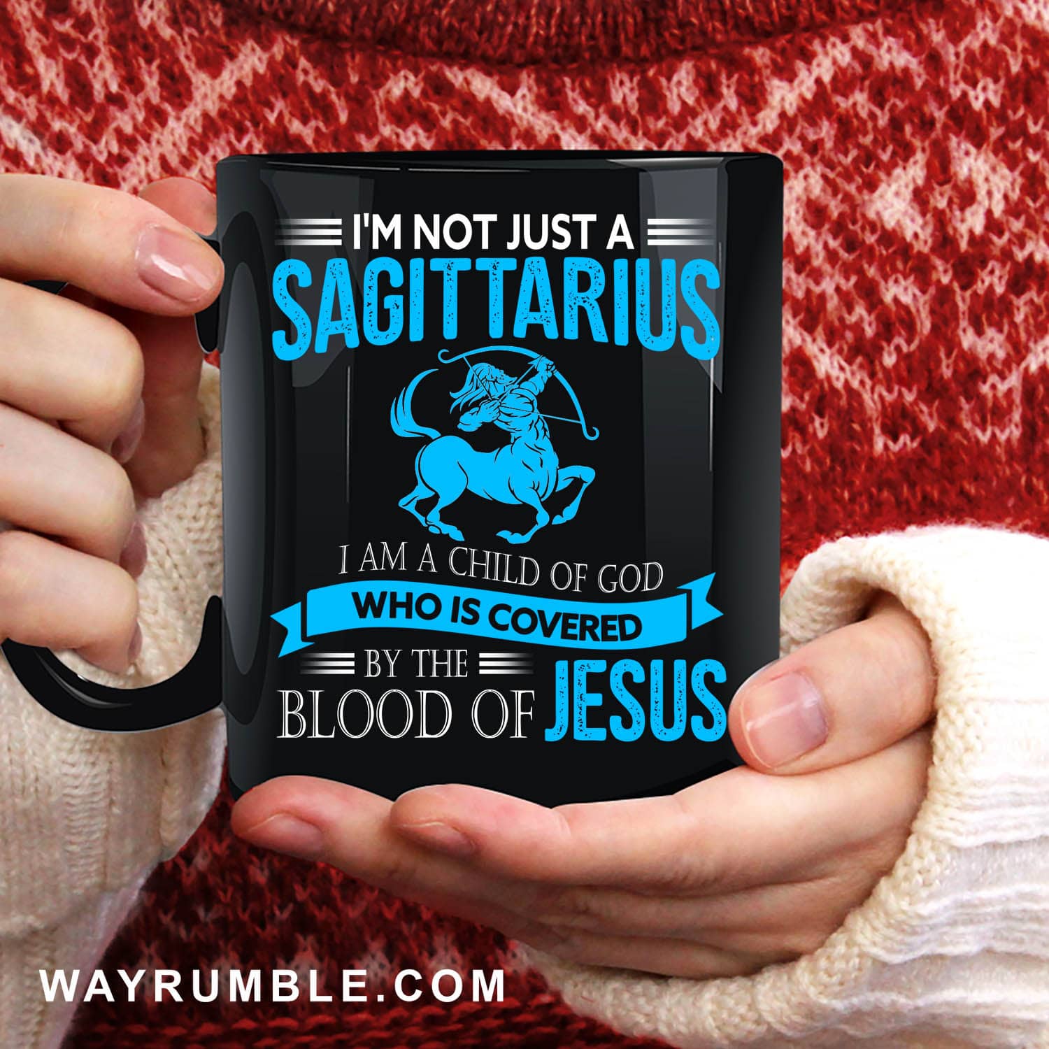 Sagittarius, I'm a child of God - Jesus, Zodiac signs Black Mug 