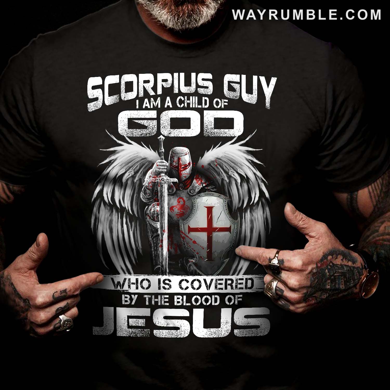 Scorpius Guy, I am a child of God - Jesus, Knight of God, Zodiac signs Black Apparel