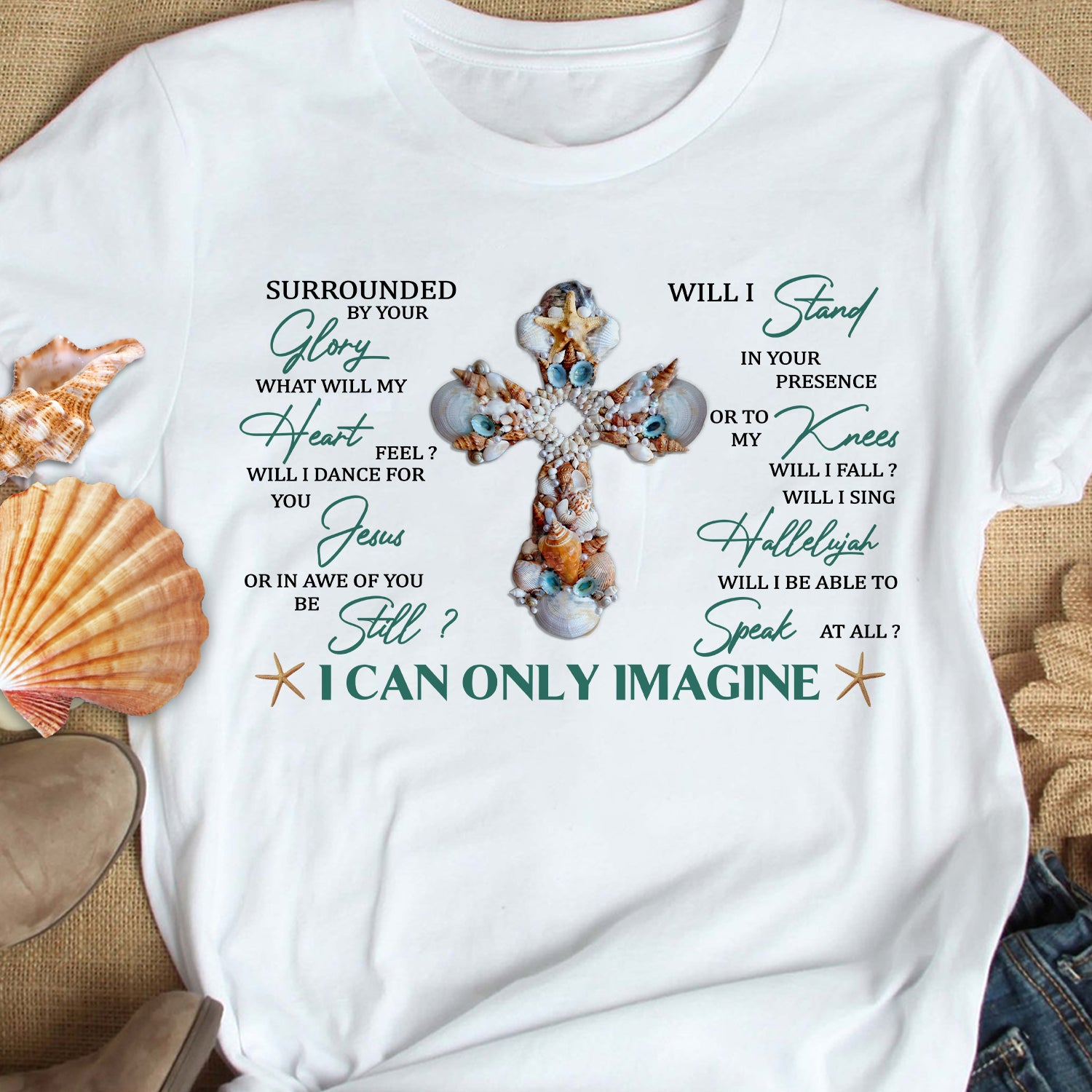 Seashell cross, I can only imagine - Jesus White Apparel