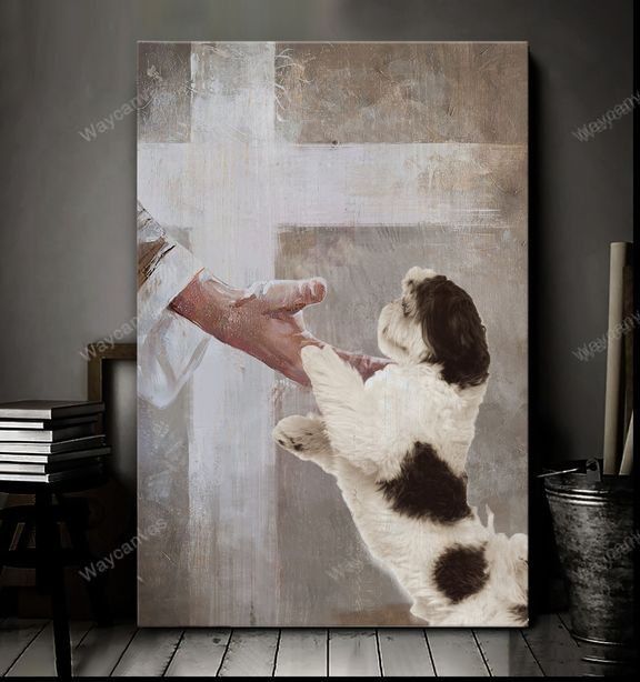 Cross, Jesus hand, Shih Tzu, Take his hand - Shih Tzu Portrait Canvas Prints, Wall Art