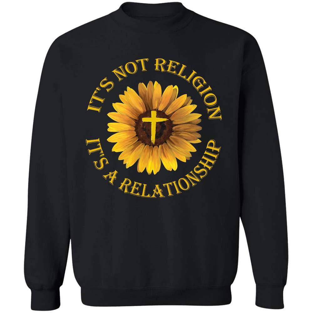 Sunflower painting, Yellow cross symbol, It&#39;s not religion, it&#39;s a relationship - Jesus Apparel