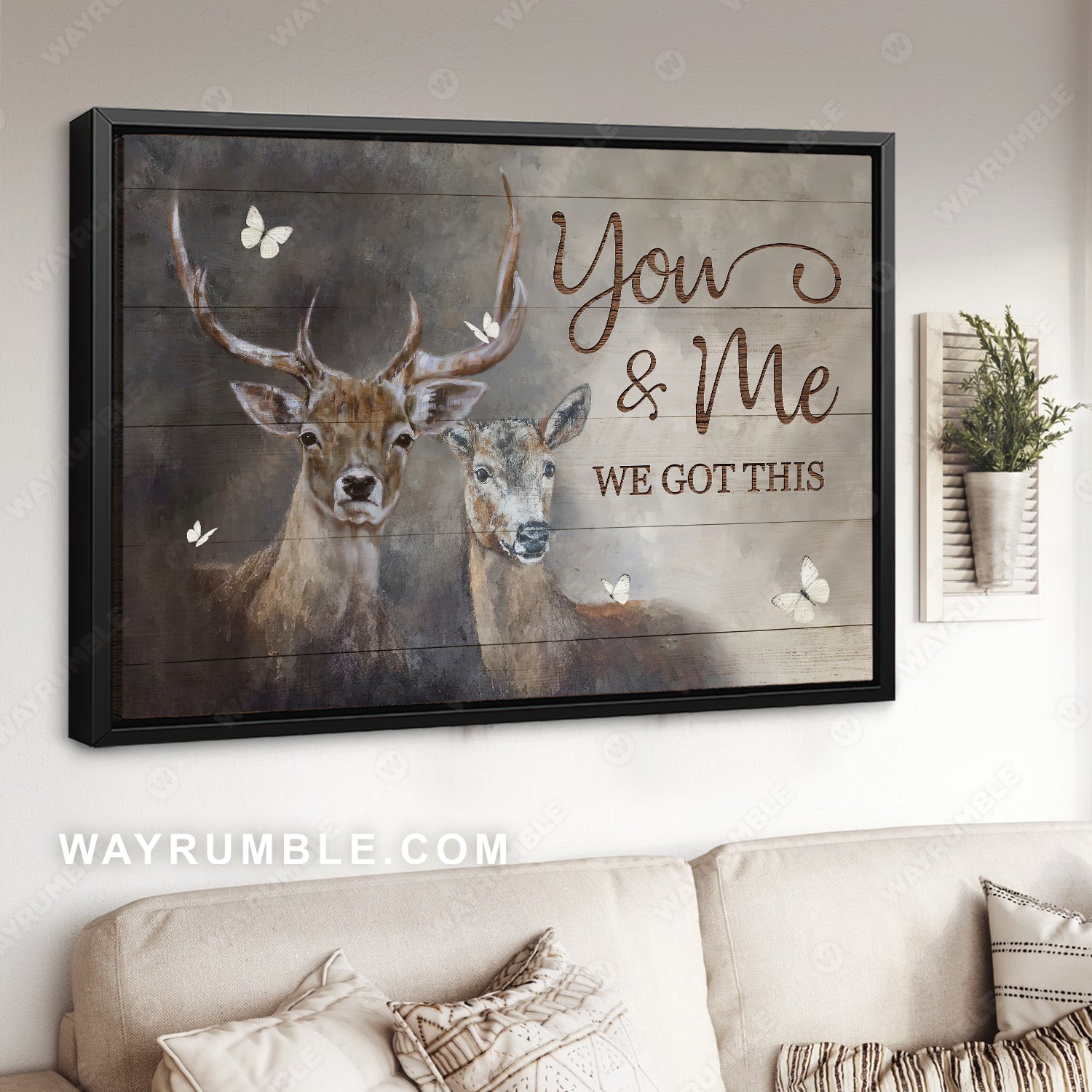 Couple deers, You and Me - We Got This Landscape Canvas Prints, Wall Art