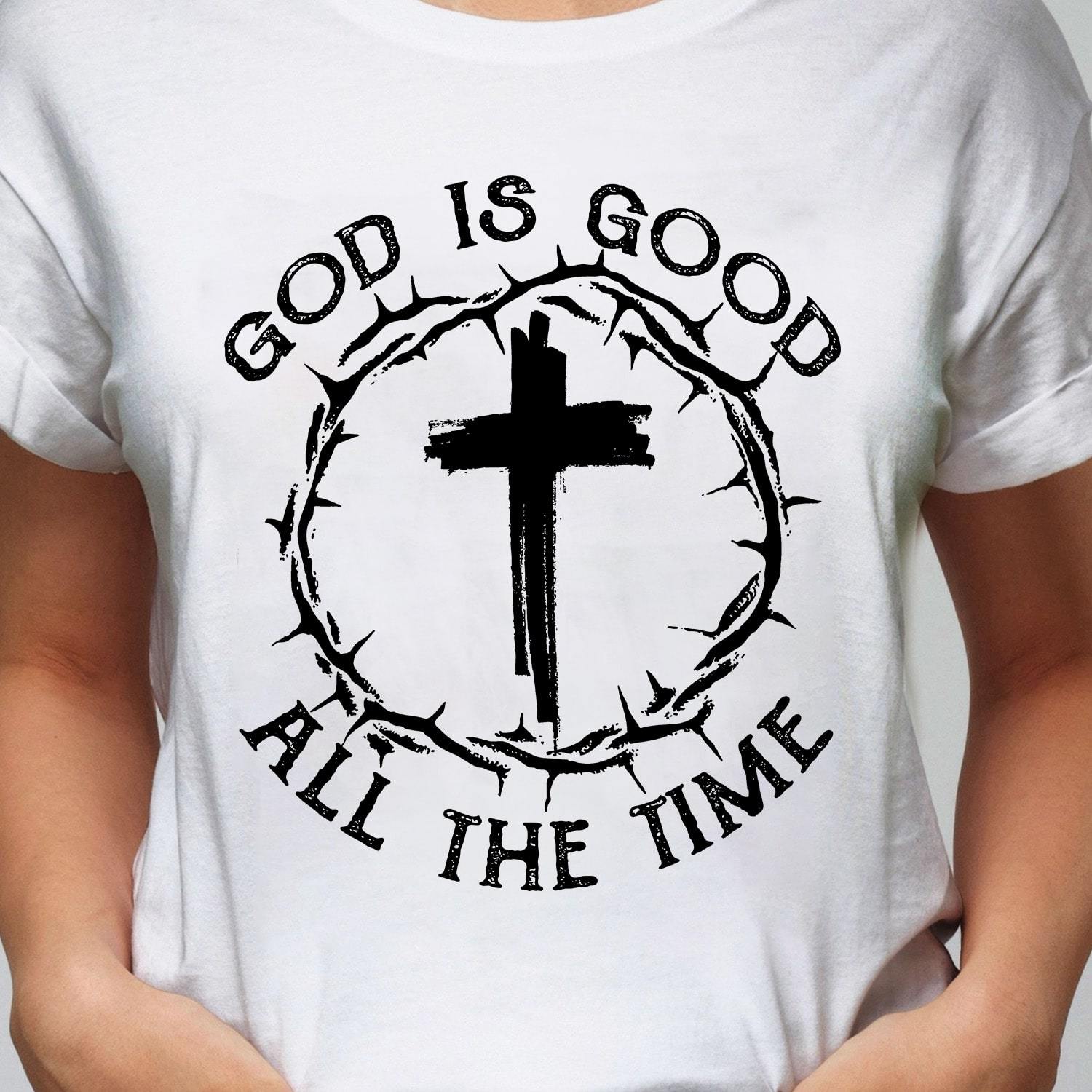 Thorn crow and the cross - God is good - Jesus White Apparel