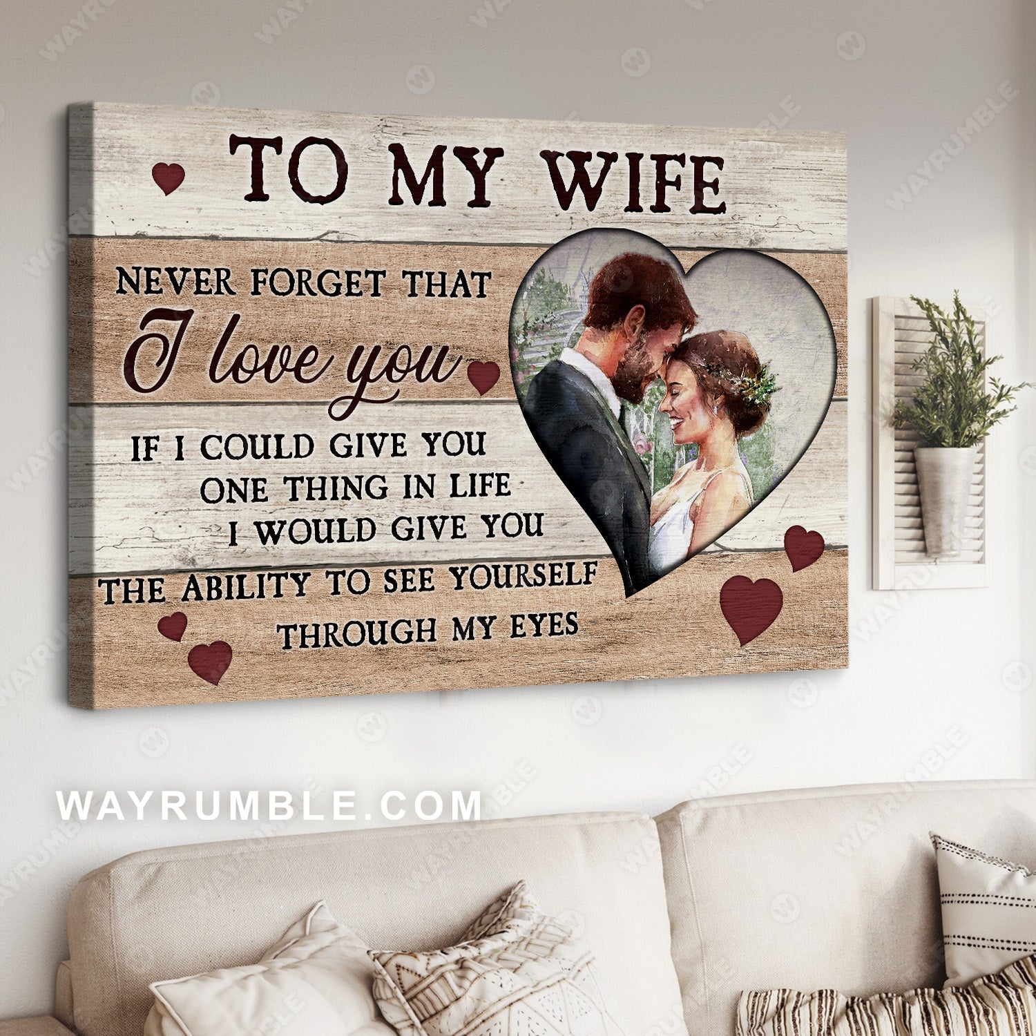 To my wife, Cute couple, Happy wedding, Never forget that I love you - Family Landscape Canvas Prints, Wall Art