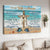 To my wife, Cross symbol, Beach painting, Blue turtle, Love and miss you everyday - Family Landscape Canvas Prints, Wall Art