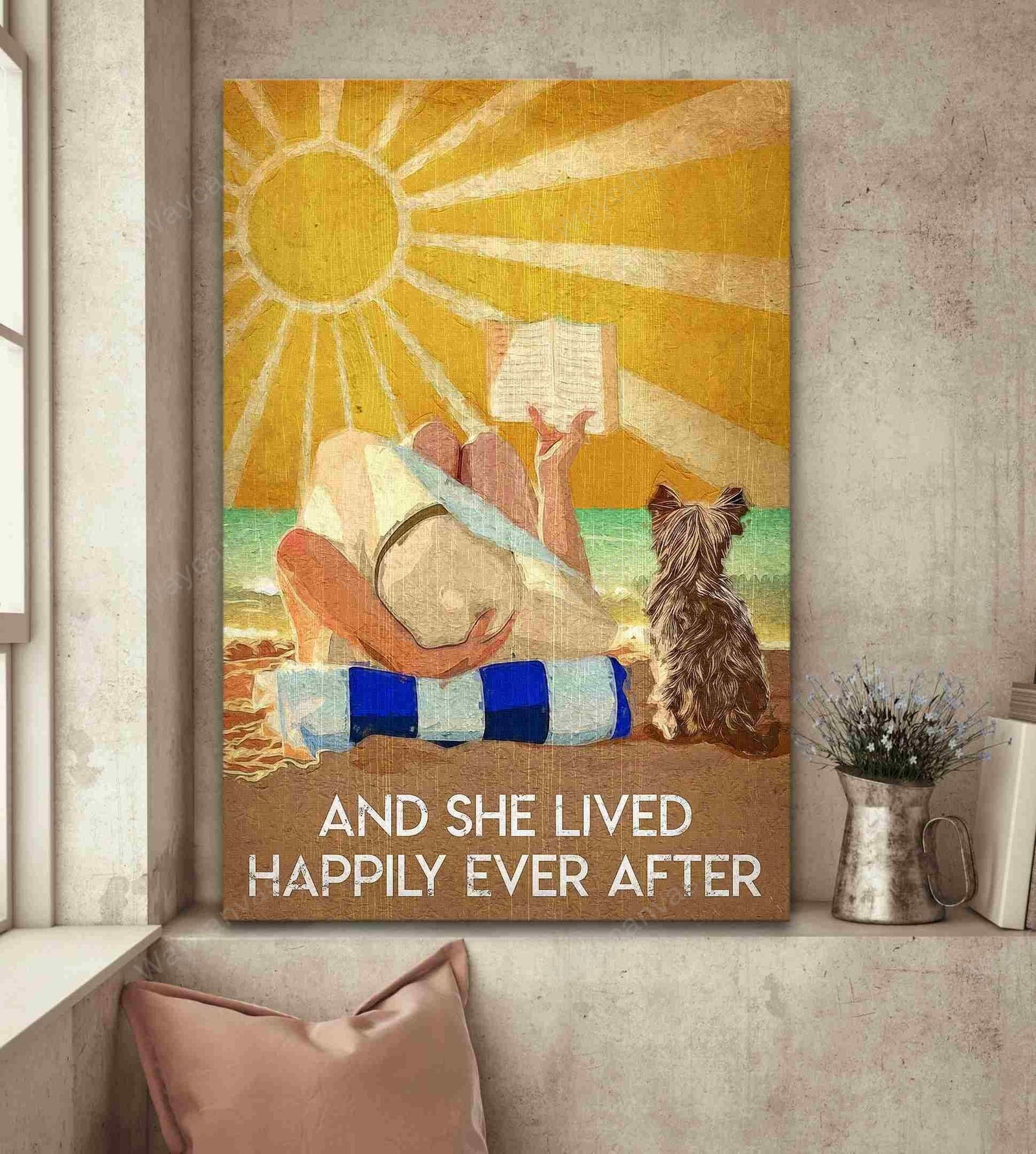  Poster of Yorkie, Yorkshire Terrier High Fashion Design Wall  Art - Glam Decor for Women, Girls Room, Teens Bedroom - Designer Luggage -  Blue Gift for Dog Lovers - Luxury Haute