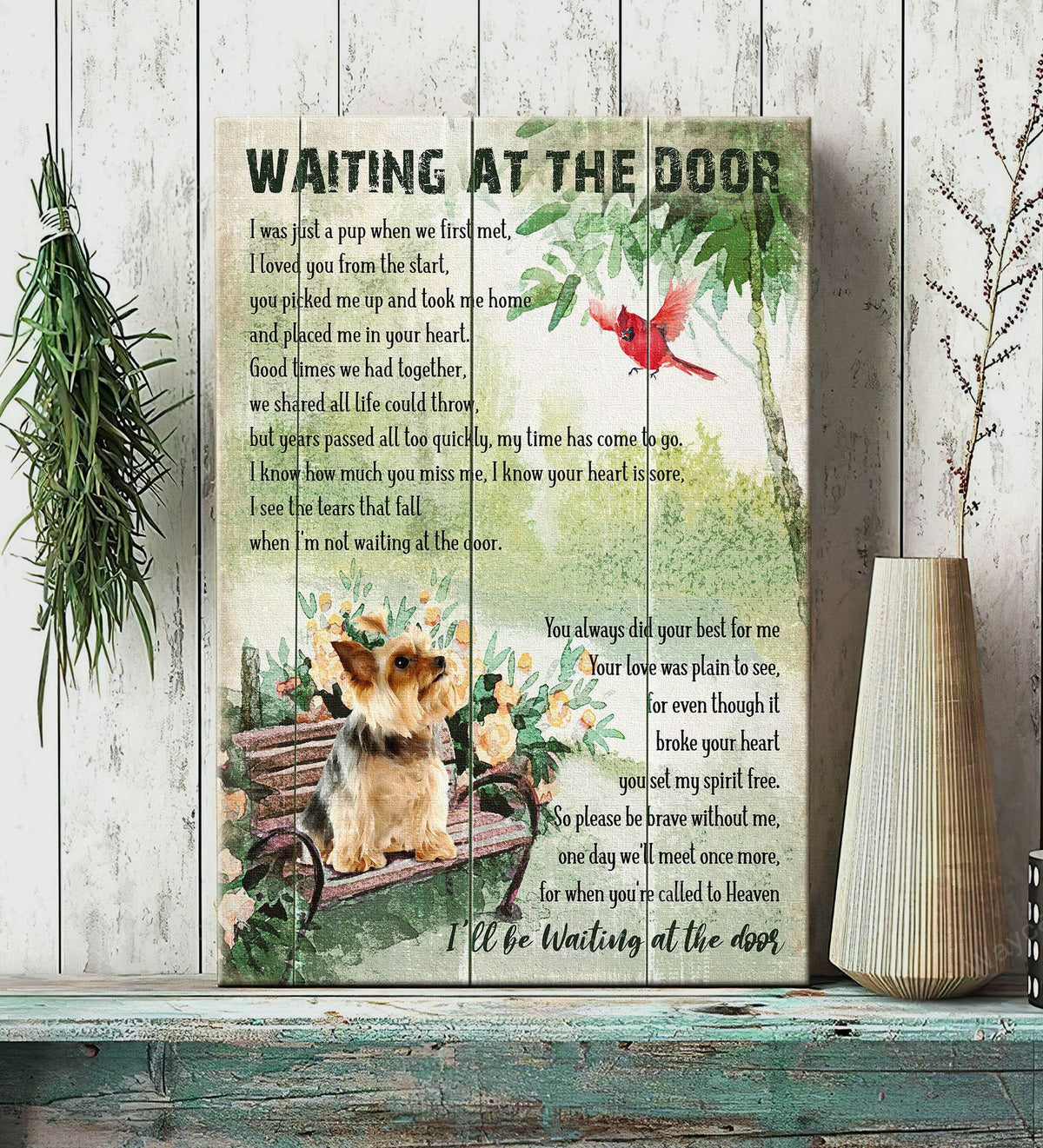 Yorkshire, Cardinal, Waiting at the door for you - Yorkshire Portrait Canvas Prints, Wall Art