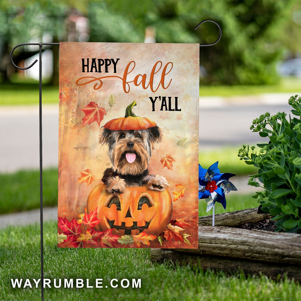 Happy fall you all - Yorkshire, Pumpkin, Halloween Flag