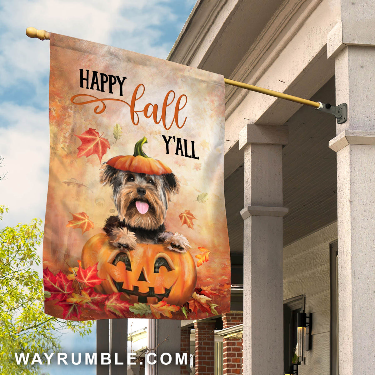 Happy fall you all - Yorkshire, Pumpkin, Halloween Flag