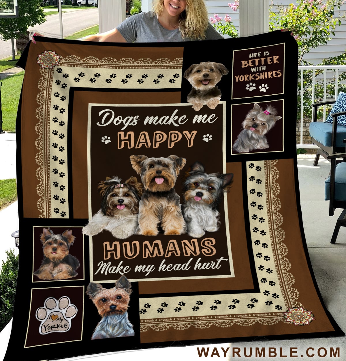 Small blanket with animal head outlet