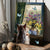 Colorful flower, Vintage window, Blue butterfly - Yorkshire Portrait Canvas Prints, Wall Art