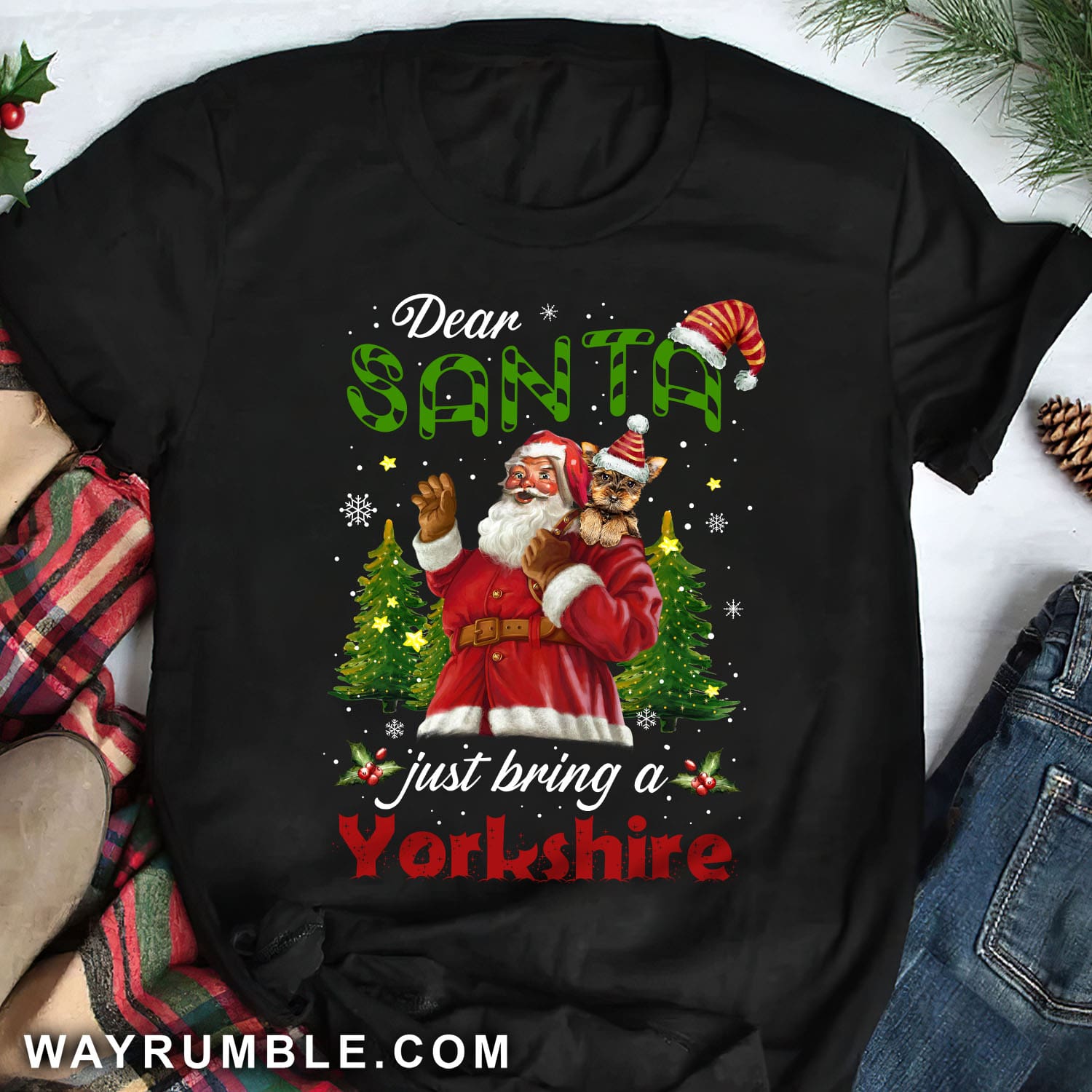 Dear Santa just bring a Yorkshire - Santa Claus, Yorkshire, Christmas Black Apparel