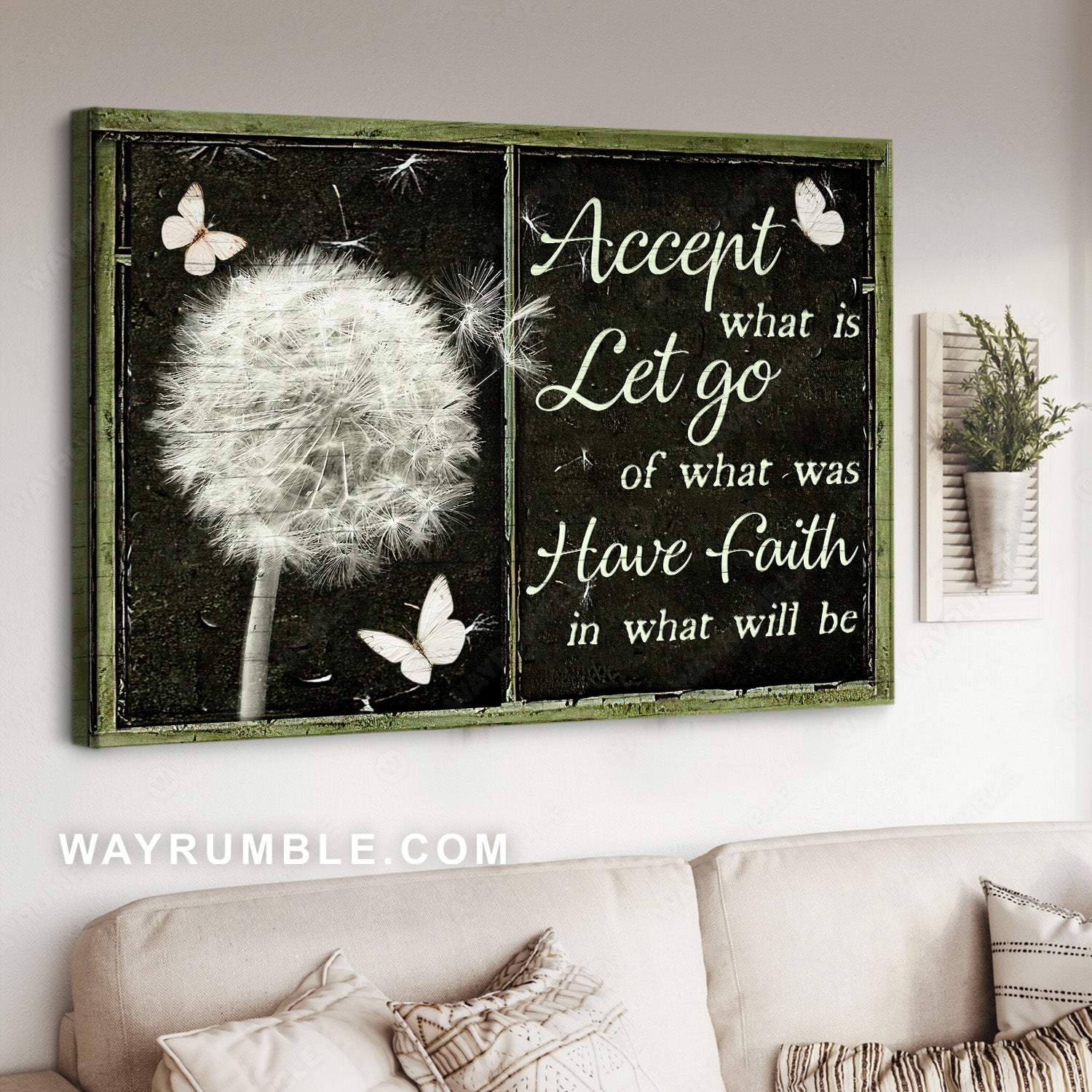 Jesus, Butterfly, Dandelion - Have faith Landscape Canvas Prints, Wall Art