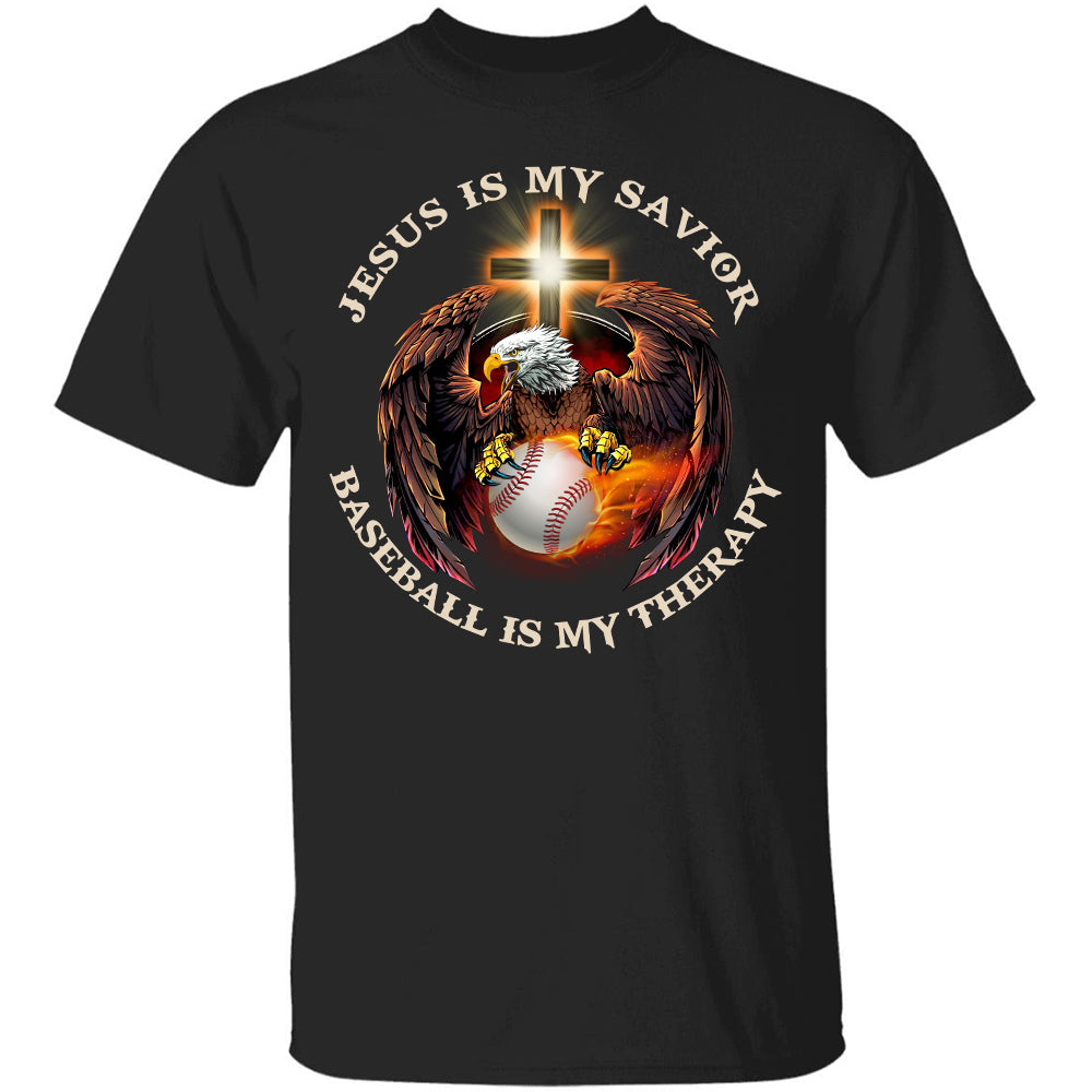 Eagle - Jesus is my savior, baseball is my therapy - Baseball Apparel