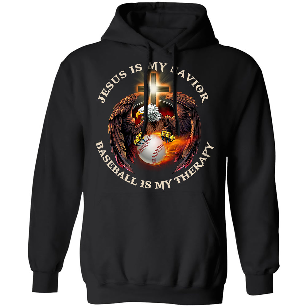 Eagle - Jesus is my savior, baseball is my therapy - Baseball Apparel