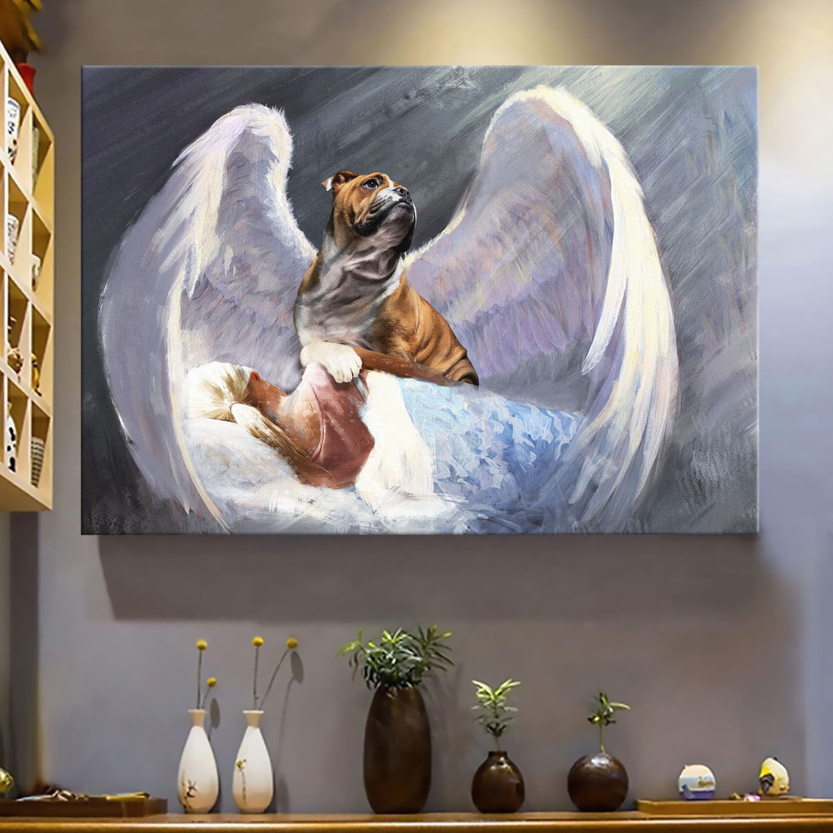 Bulldog Angel, Sleeping woman, Mystic Light - Bulldog Landscape Canvas Prints, Wall Art