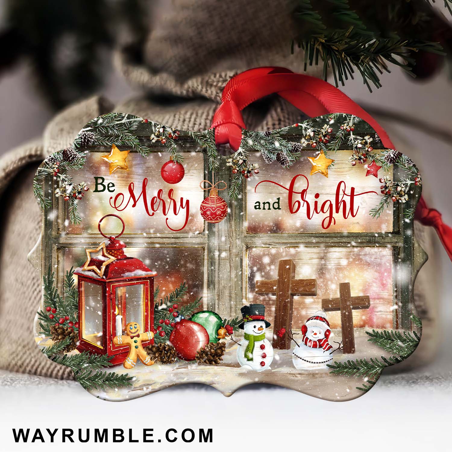 Be Merry And Bright - Christmas Aluminum Ornament