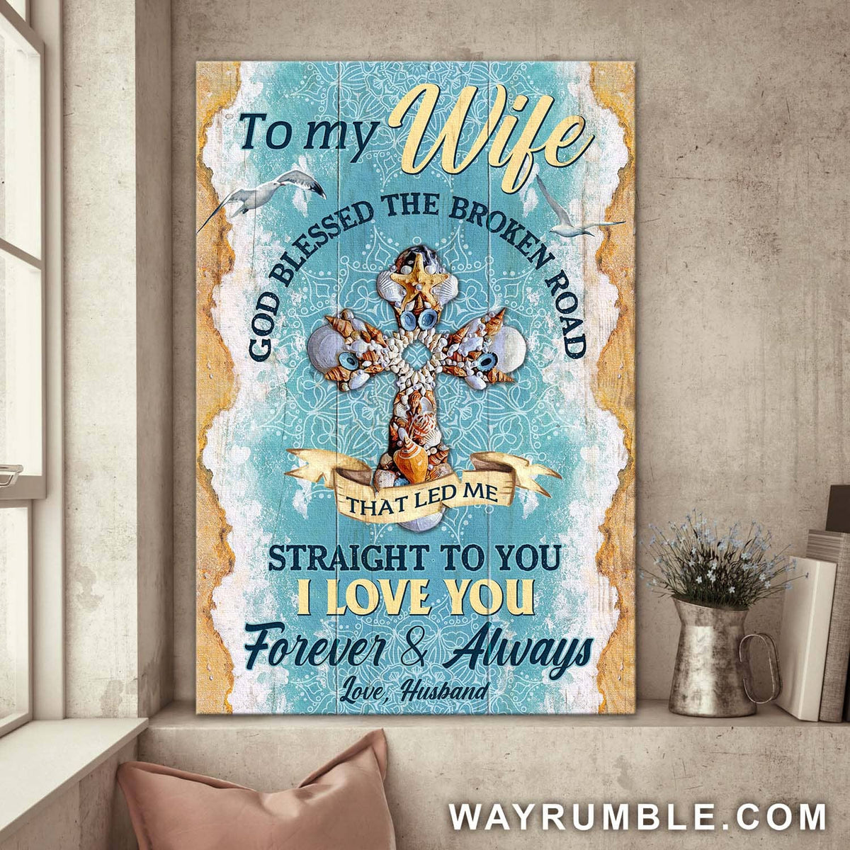 To my wife, Seashell Cross, I love you forever and always - Couple Portrait Canvas Prints, Wall Art