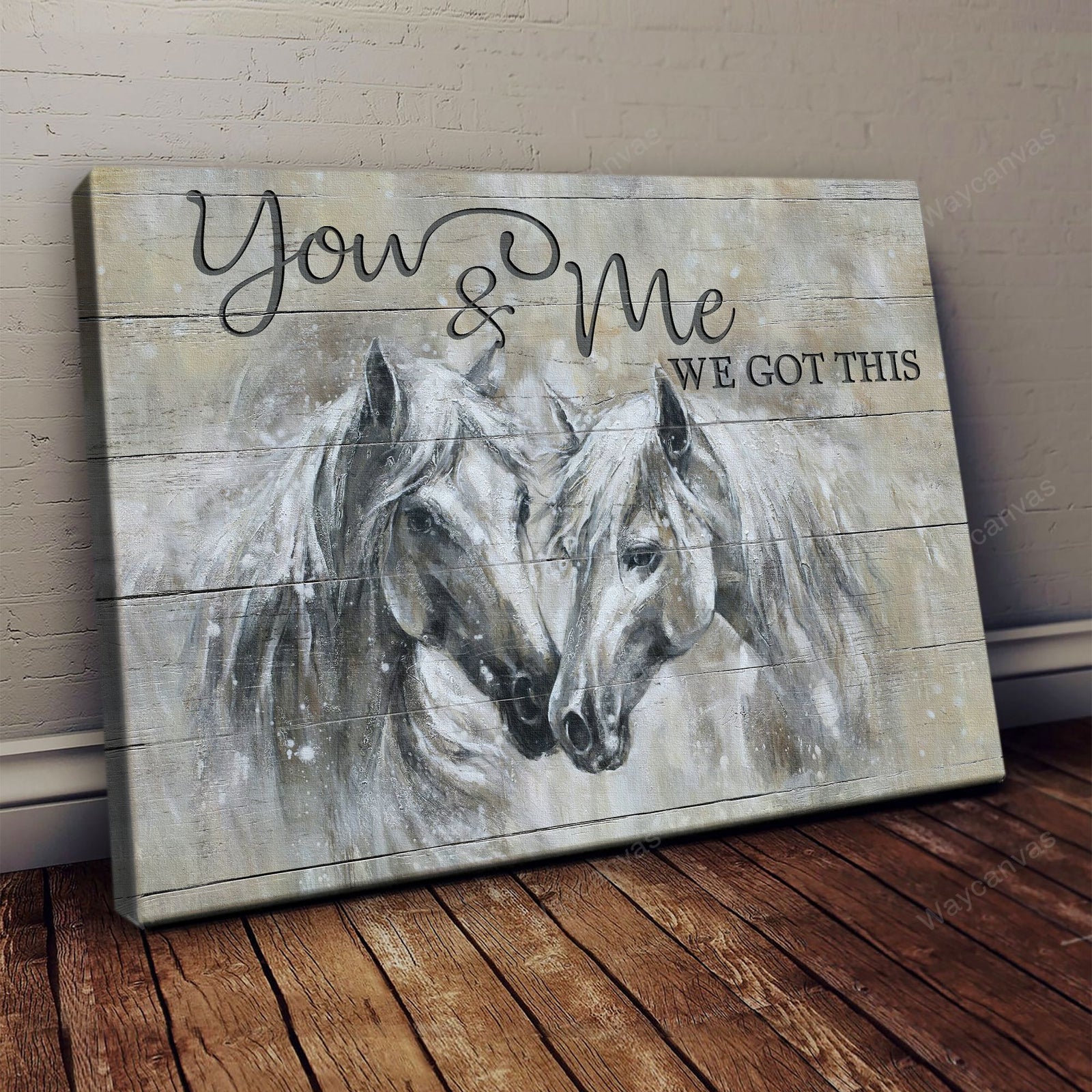 Horse Couple, You and me we got together - Couple Landscape Canvas Prints, Wall Art