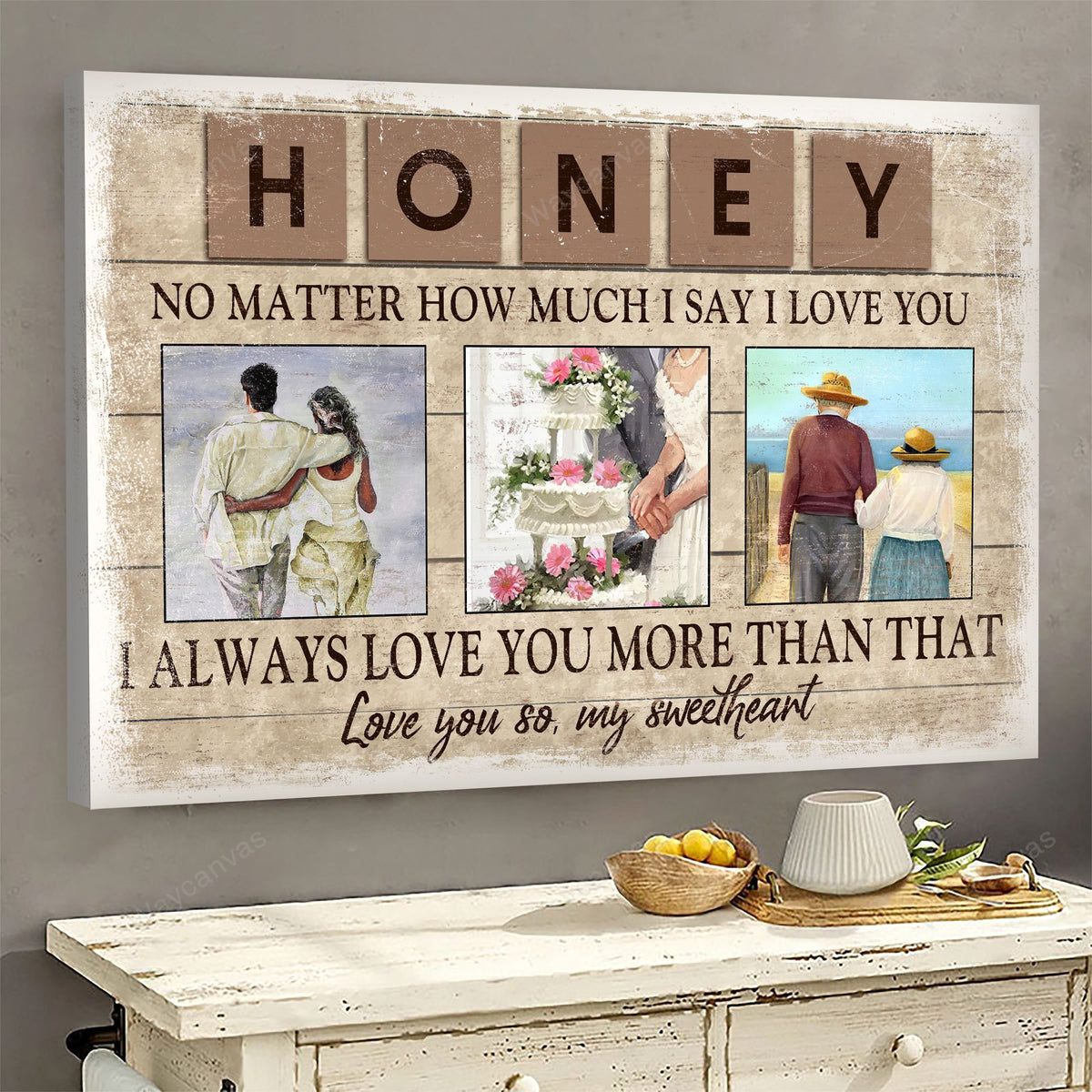 Happy moments, I always love you more than that - Couple Landscape Canvas Prints, Wall Art
