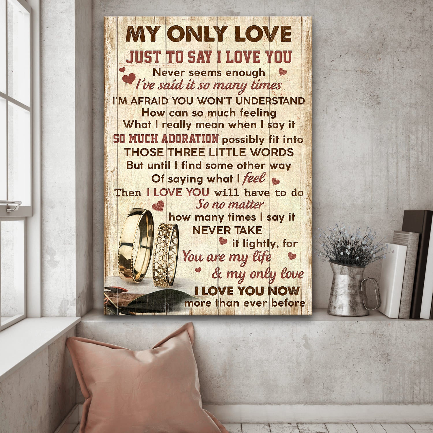 Ring couple, My only love just to say I love you - Couple Portrait Canvas Prints, Wall Art