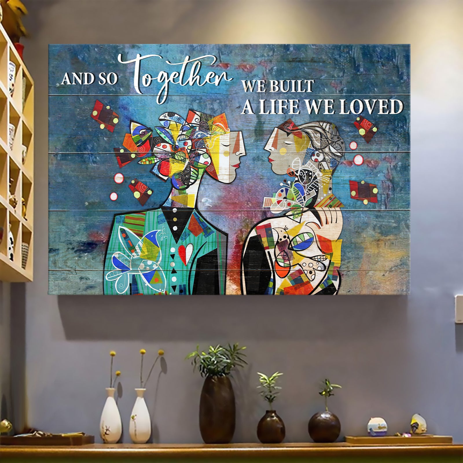 Abstract Painting, Couple, And so together we built a life we loved - Couple Landscape Canvas Prints, Wall Art