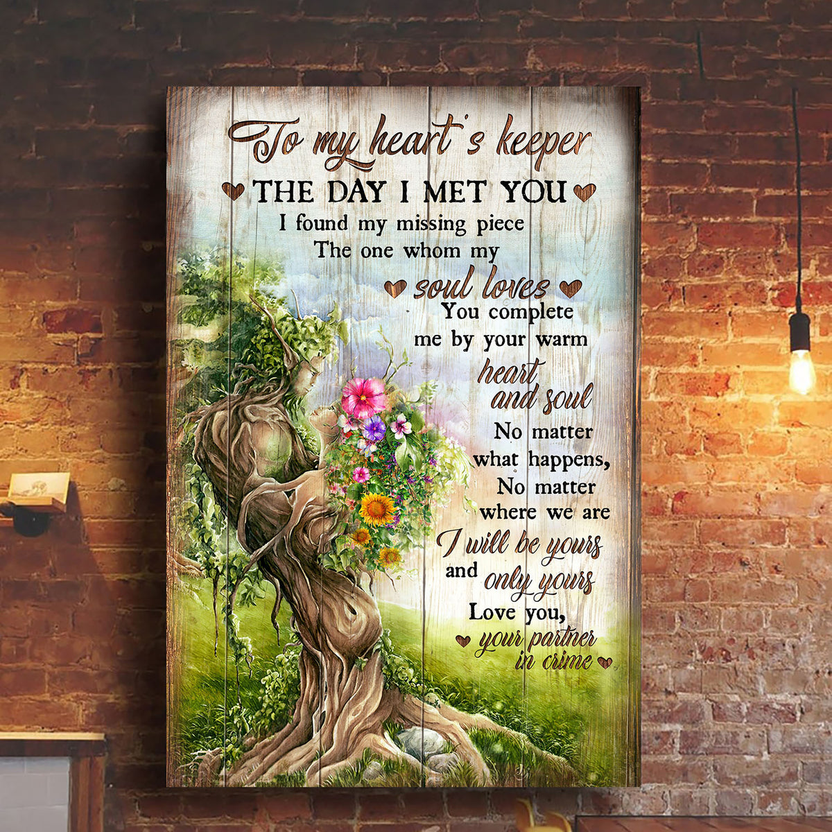 Love tree, To my love, the day I met you I found my missing piece - Jesus Portrait Canvas Prints, Wall Art
