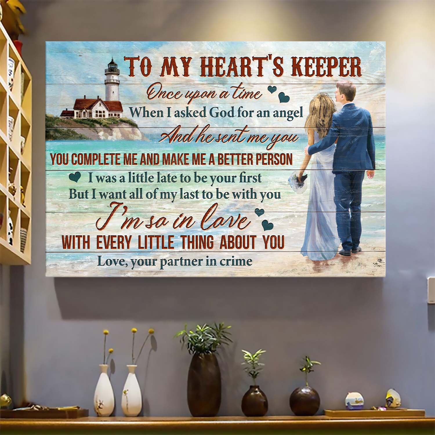 Happy Couple, On the beach, To my heart's keeper, You make me a better person - Couple Landscape Canvas Prints, Wall Art