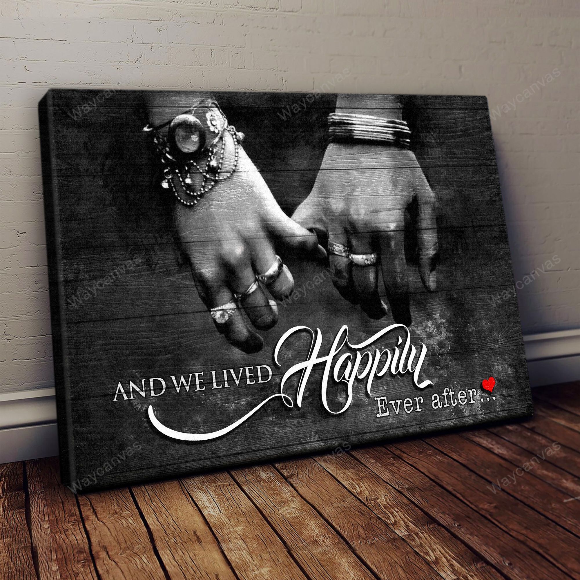 Hand in hand, And we lived happily ever after - Couple Landscape Canvas Prints, Wall Art