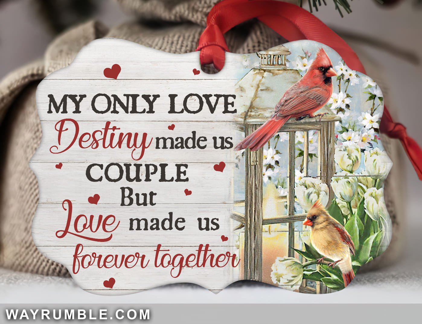 Couple - Destiny made us couple but love made us forever together - Aluminum Ornament