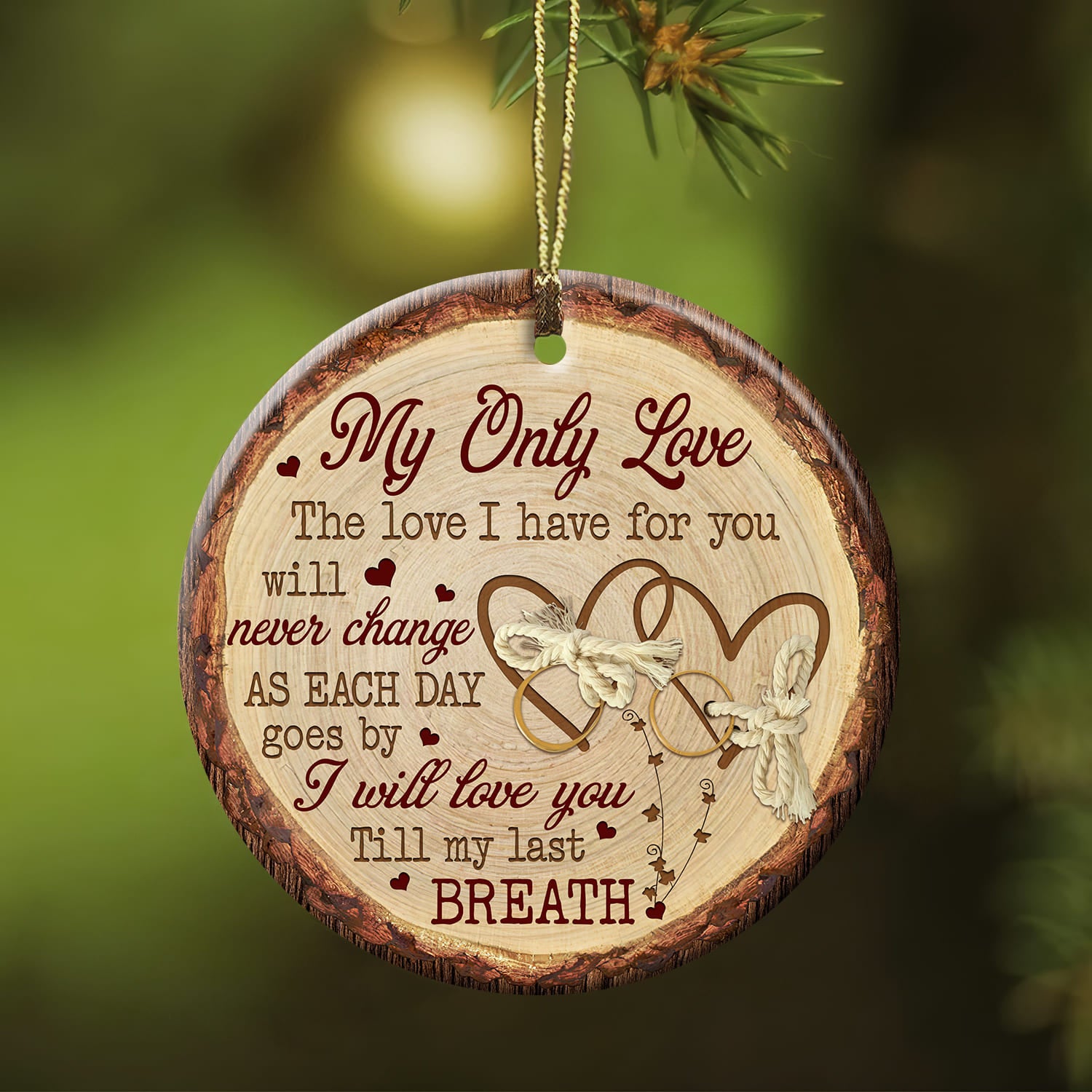 Couple - Heart couple - The love I have for you will never change - Circle Ceramic Ornament