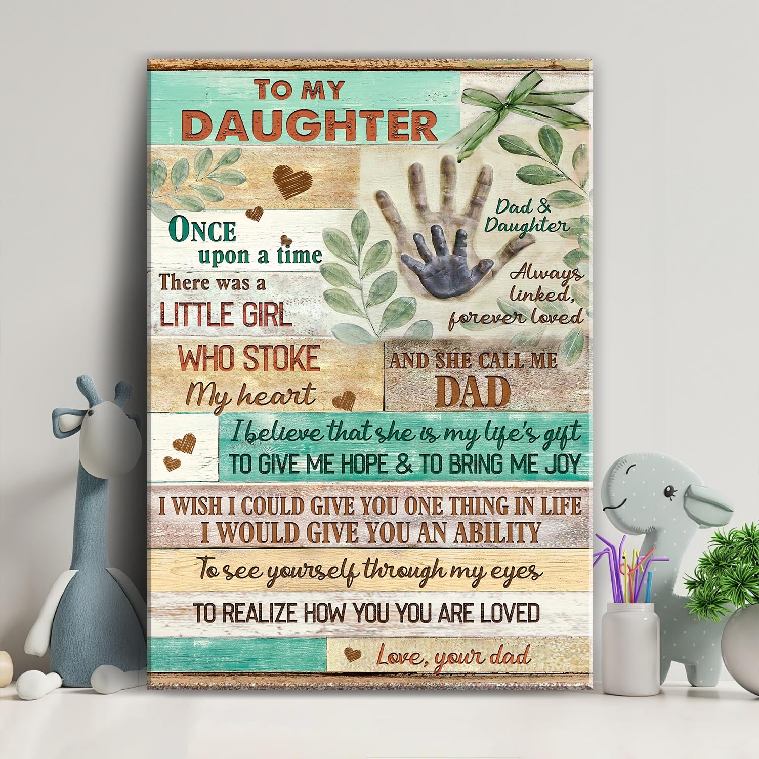 Father to daughter, Hands, I believe that she is my life's gift to give me hope and to bring me joy - Family Portrait Canvas Prints, Wall Art