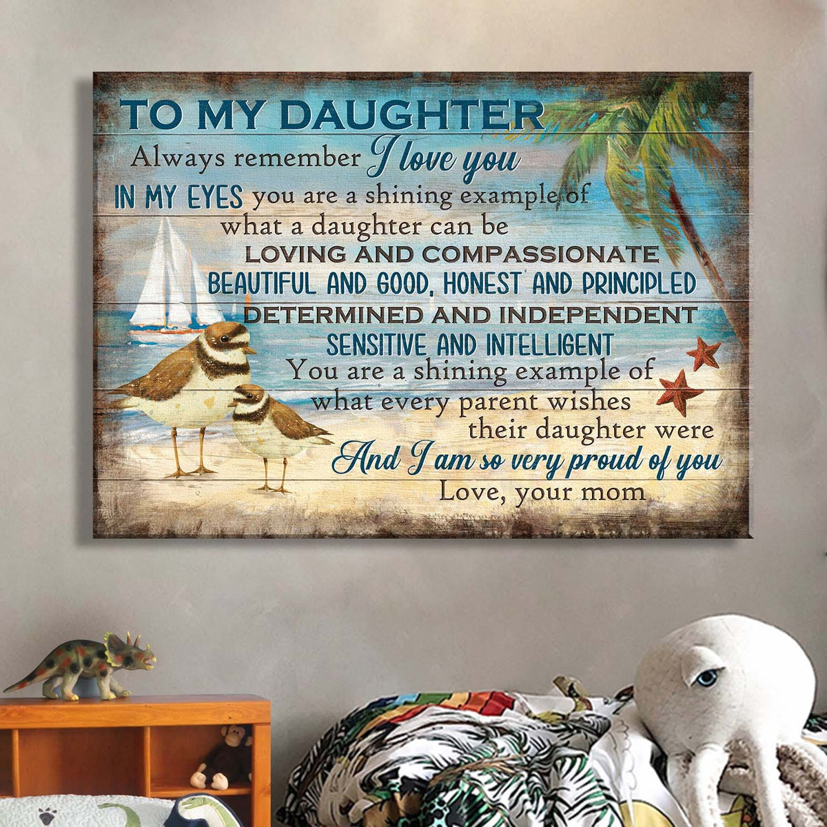 Mom to daughter, On the beach, Sparrow family, I am so very proud of you - Family Landscape Canvas Prints, Wall Art
