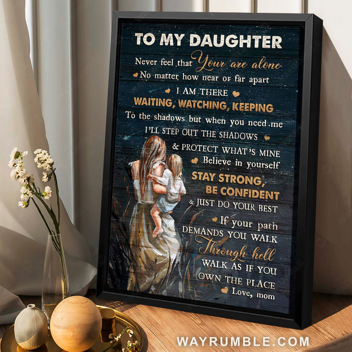 Mom to daughter, Great mom, Happy family, Never feel that you are alone - Family Portrait Canvas Prints, Wall Art