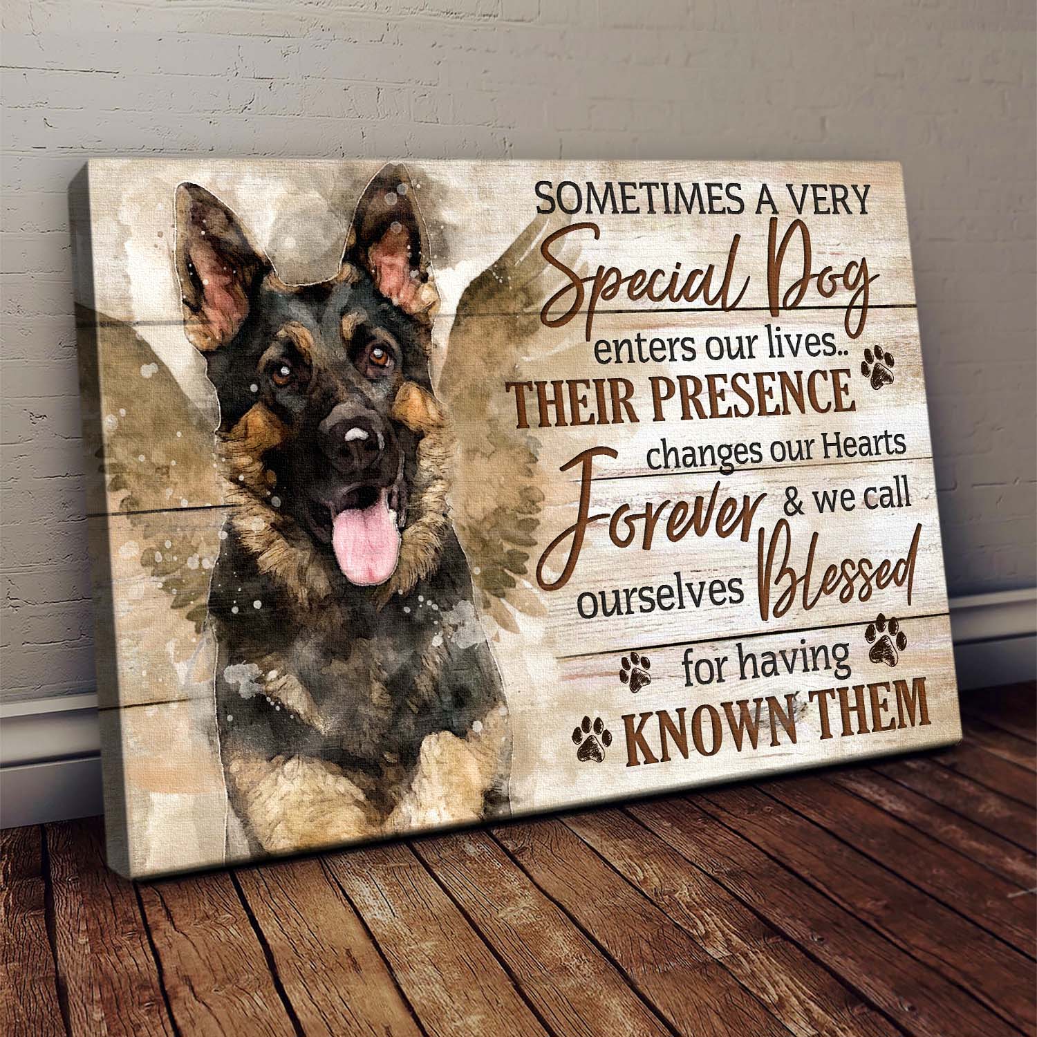 German shepherd, Beautiful wings, Sometimes a very special dog enter our life - Dog Landscape Canvas Prints, Wall Art