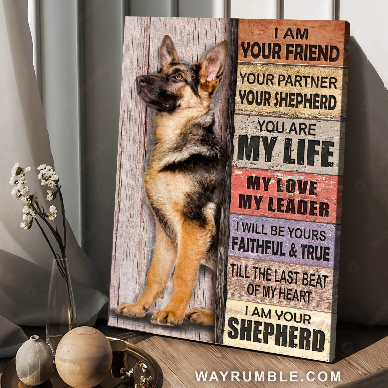 German Shepherd, Best dog breed, Good partner, I am your friend - Dog Portrait Canvas Prints, Wall Art