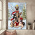German shepherd, The happy Christmas tree - Dog Portrait Canvas print, Wall art