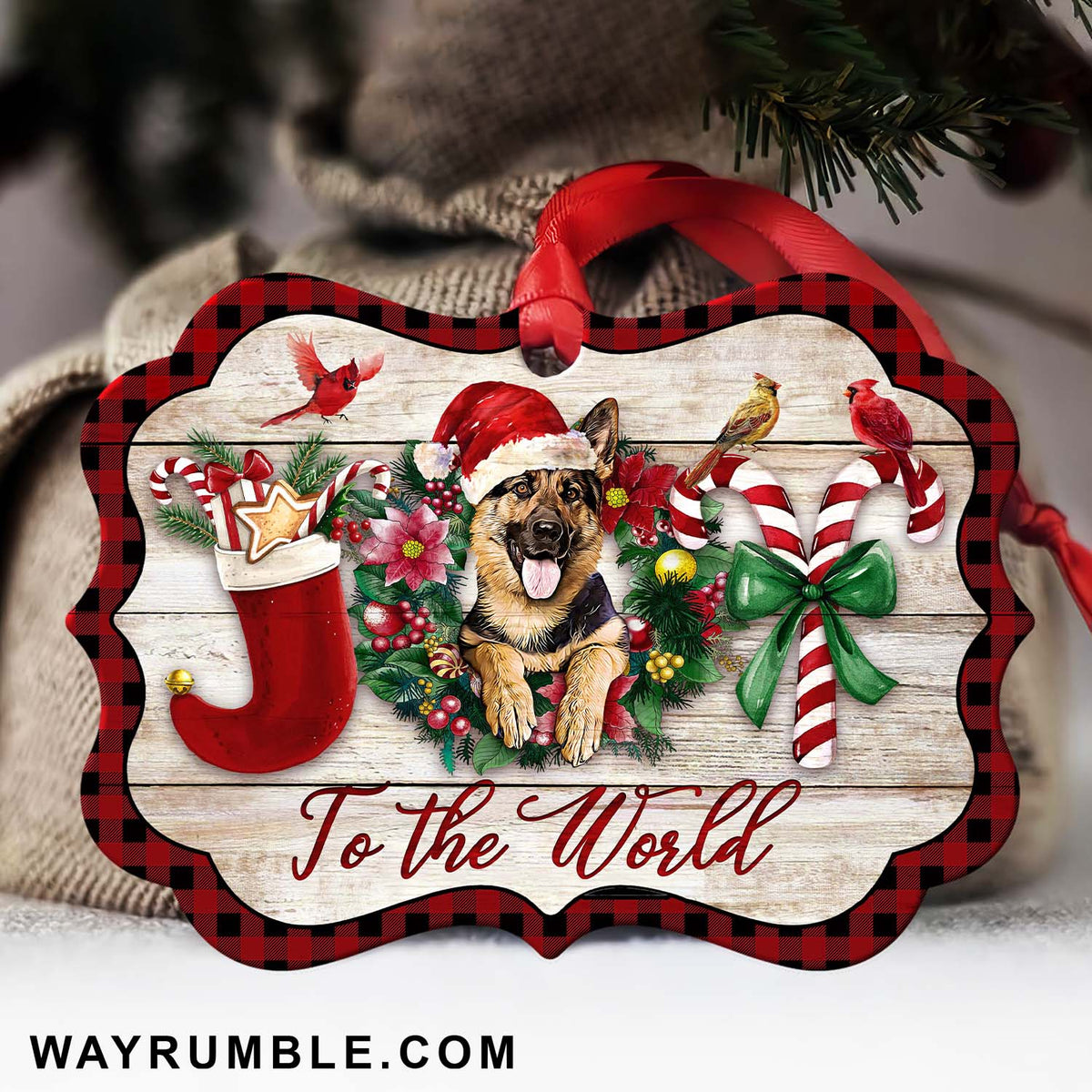 German shepherd - Joy to the world Aluminum Ornament