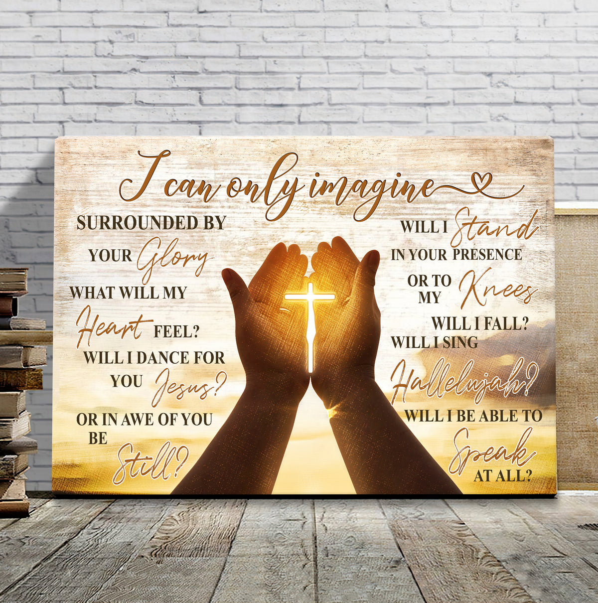 Awesome cross, Pray, hold cross - I can only imagine Jesus Landscape Canvas Prints, Wall Art