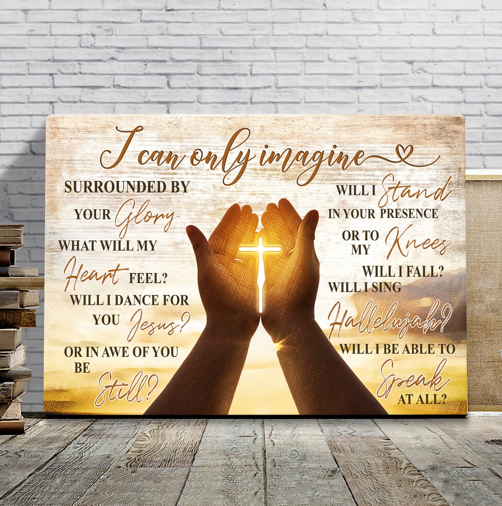 Awesome cross, Pray, hold cross - I can only imagine Jesus Landscape Canvas Prints, Wall Art