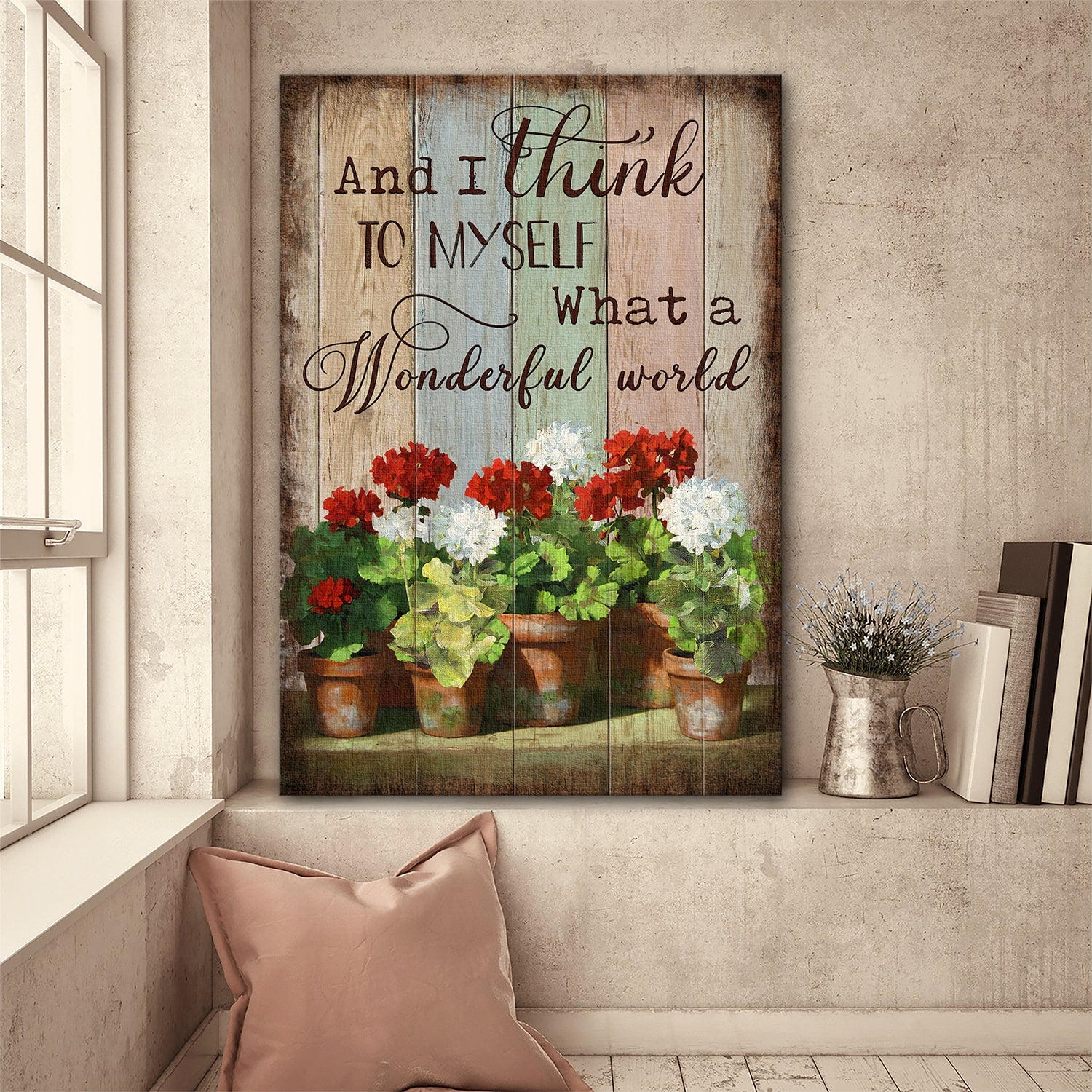 Garden painting, Stunning flower, Red and white flower, What a wonderful world Jesus Portrait Canvas Prints, Wall Art