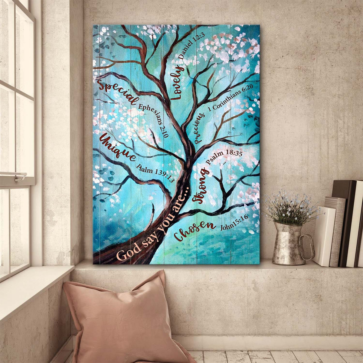 Beautiful tree, God says you are - Jesus Portrait Canvas Prints, Wall Art