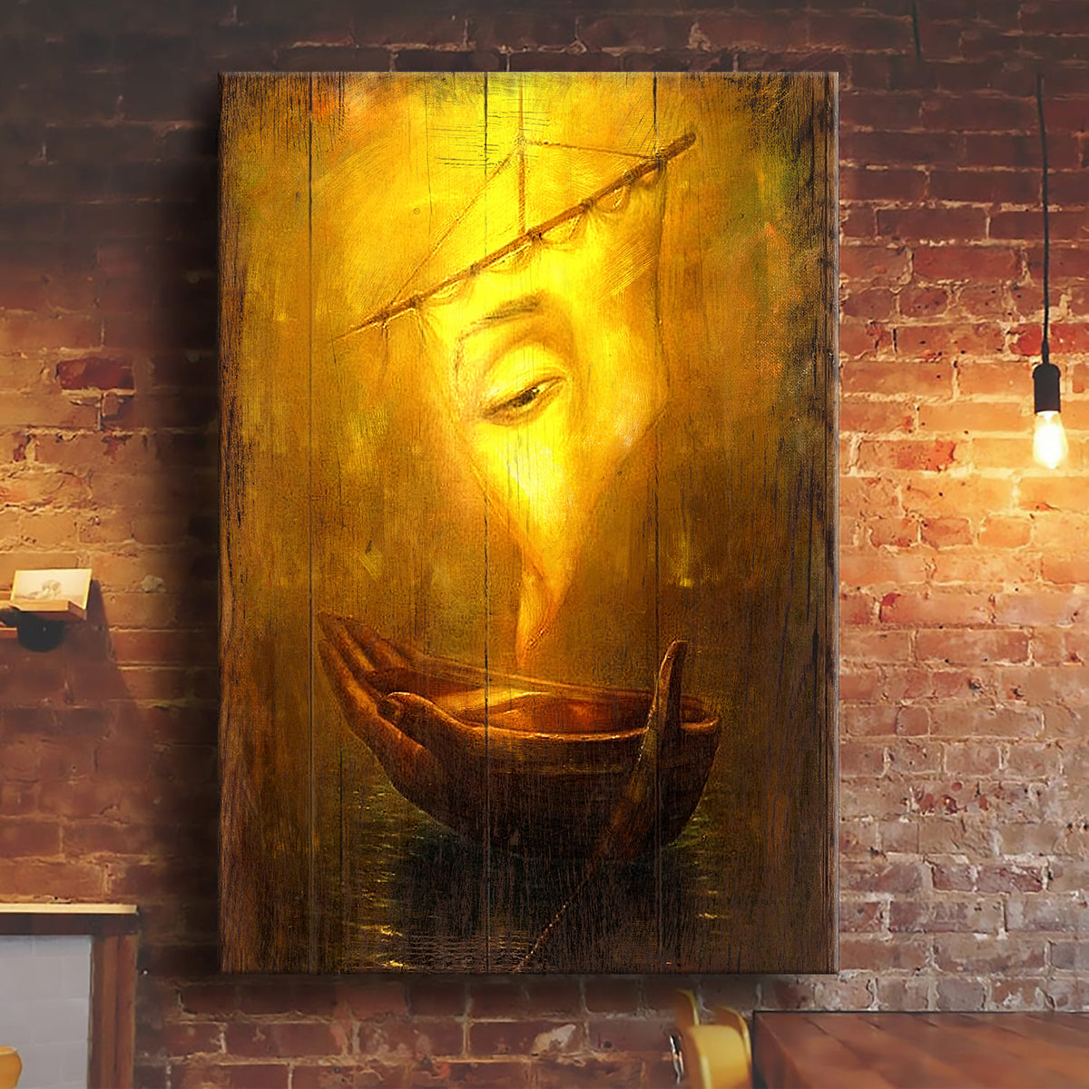 Jesus hand, Sail, A miracle boat - Jesus Portrait Canvas Prints, Wall Art
