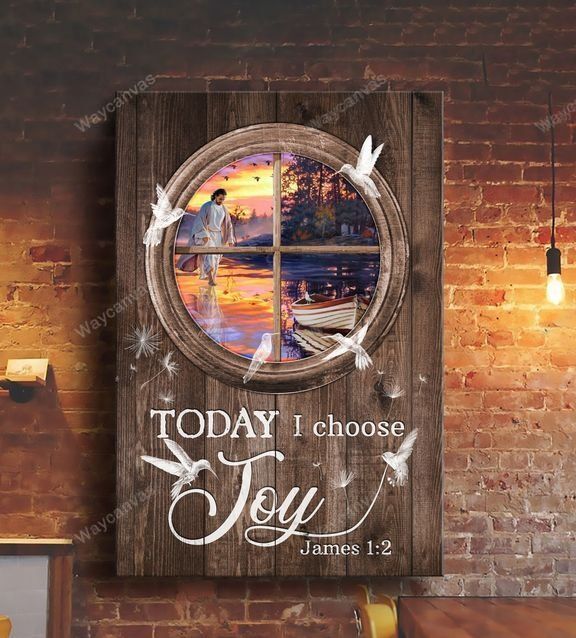 Jesus, Boat, Hummingbird, Today I choose joy - Jesus, Window frame Portrait Canvas Prints, Wall Art