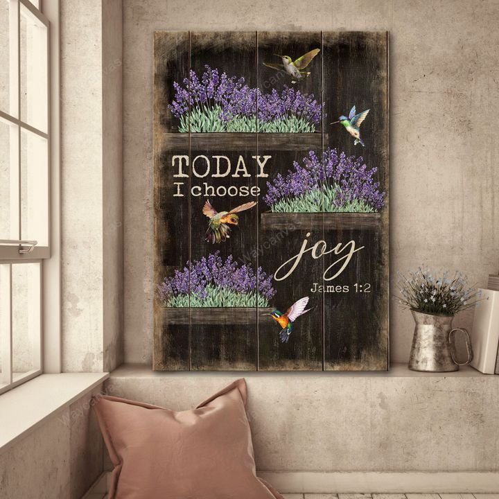 Lavender - Today I choose joy - Jesus Canvas Print - Wall Art