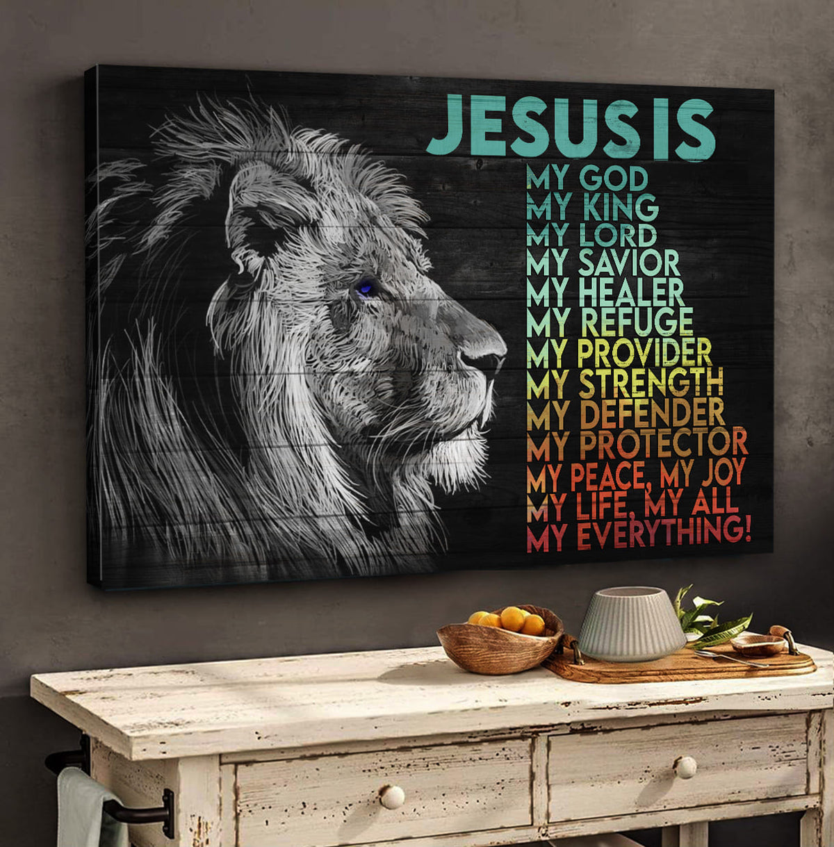 Lion of Judah, Jesus is my life, my all, my everything - Jesus Landscape Canvas Prints, Wall Art
