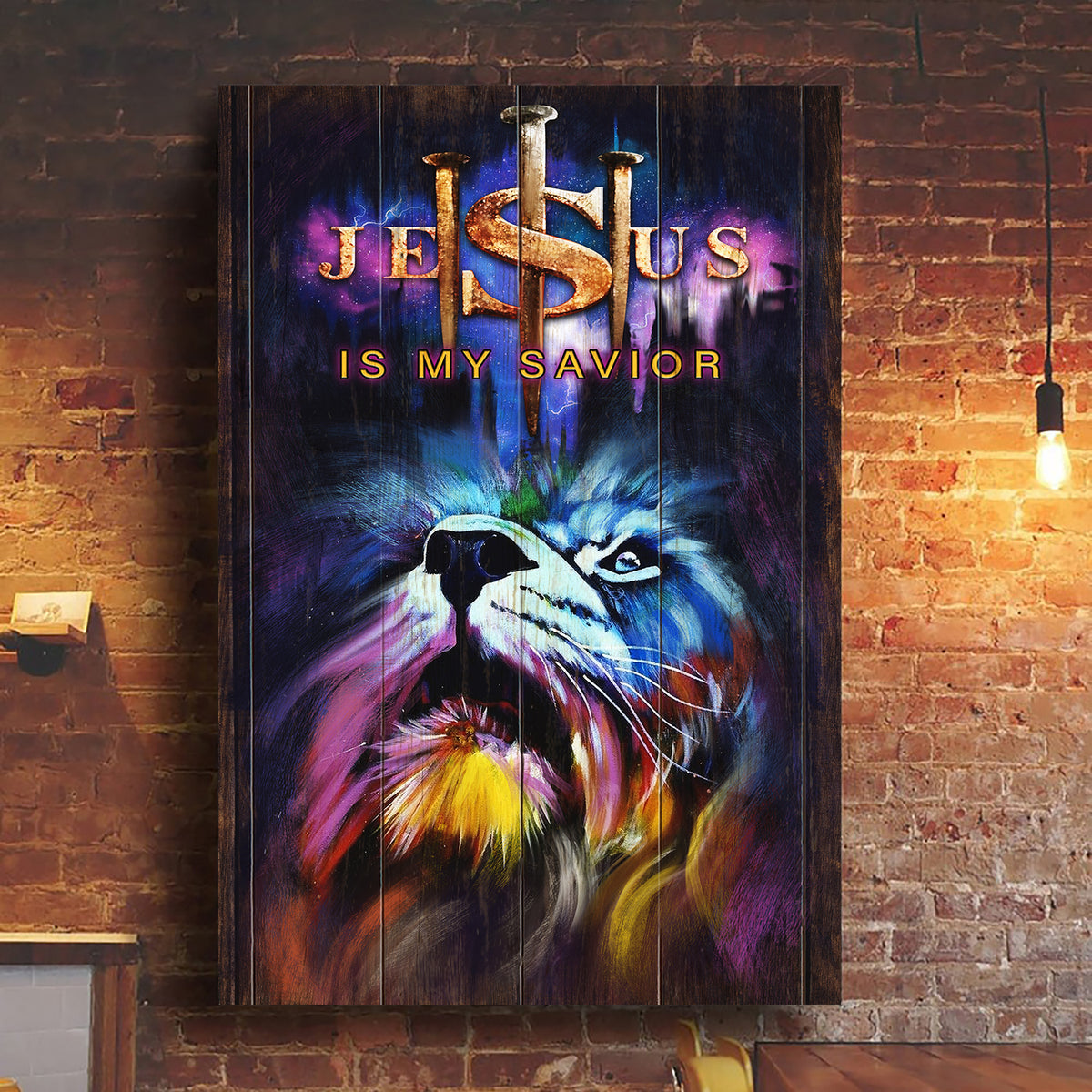 Garish lion, Jesus is my savior - Jesus Portrait Canvas Prints, Wall Art